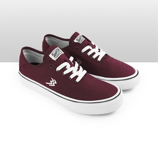 Geoff Max Factory - Dizzy Maroon White (Grade B)  | Sepatu Pria | Sneakers Pria | Sneakers Wanita