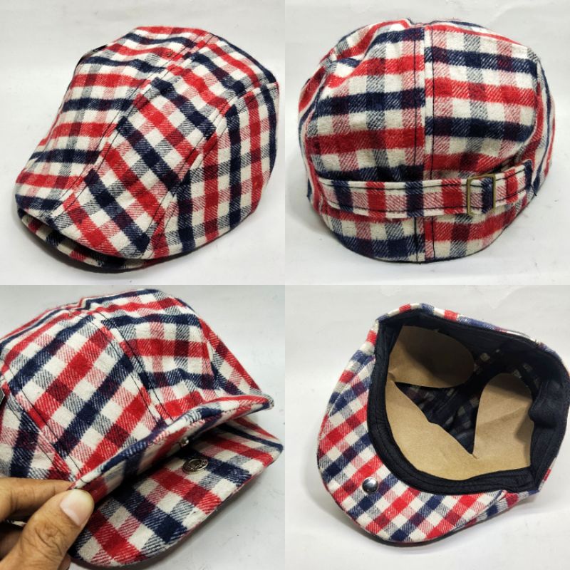 flat cap hat kotak2 / topi kodok / topi copet / topi pelukis /topi sutradara/ topi pria wanita