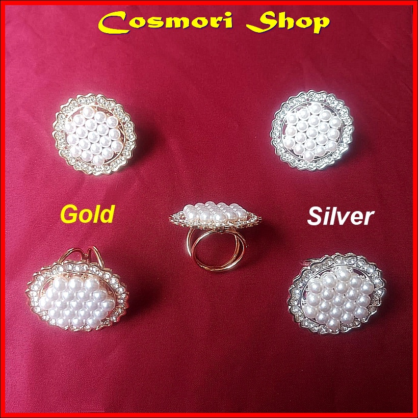 Bros Bross Ring Gold Emas Hiasan silver Wanita MUrah Cantik Pin Mewah kekinian Grosir Import Kerongsang Cewek Dewasa Pesta