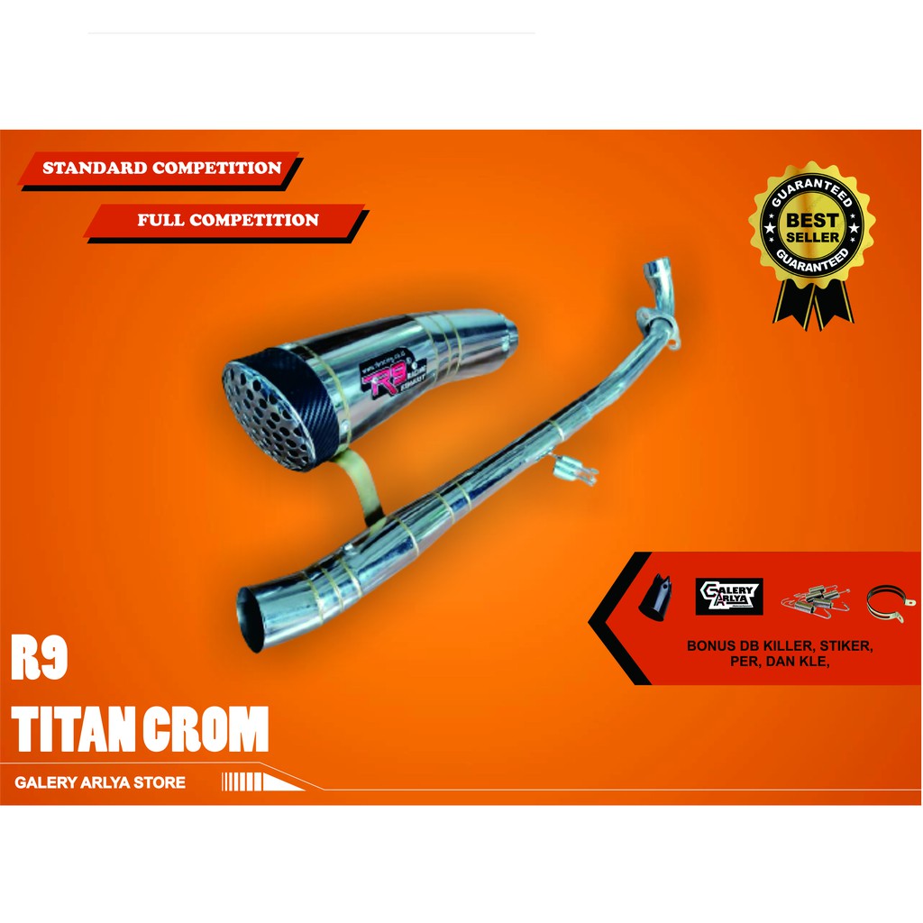 Knalpot racing supra fit new-supra x 100 R9 Titan crom