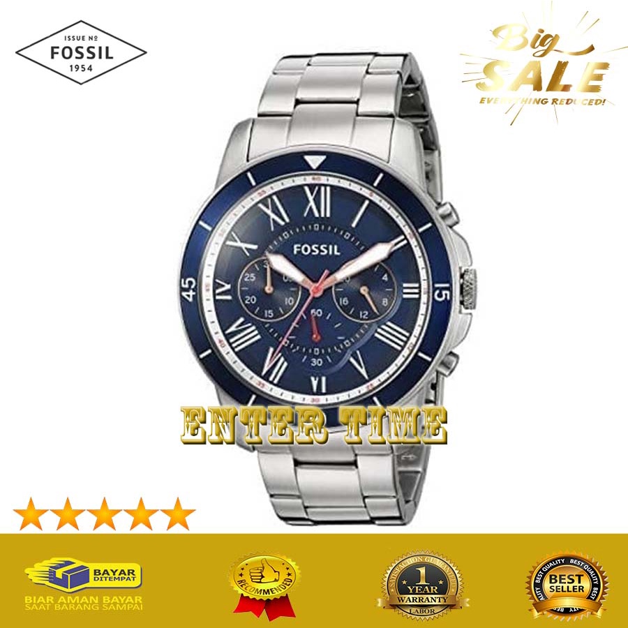 HOT PROMO  JAM TANGAN PRIA F0551L FS5238 FS 5238 QUARTZ STAINLESS SILVER DIAL BLUE JAM TANGAN FASHIO