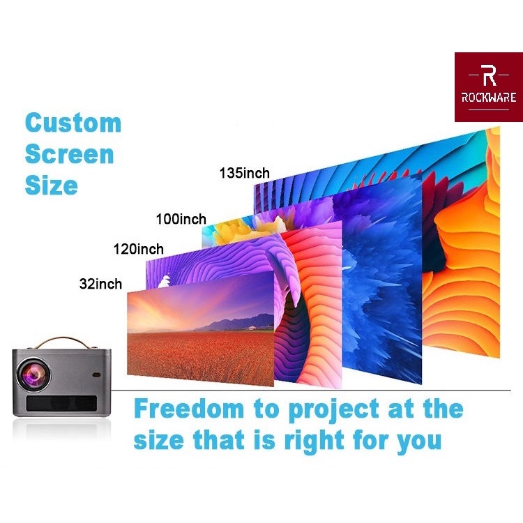 ROCKWARE GT ONE - Smart Android 9.0 Projector 210 ANSI Lumens