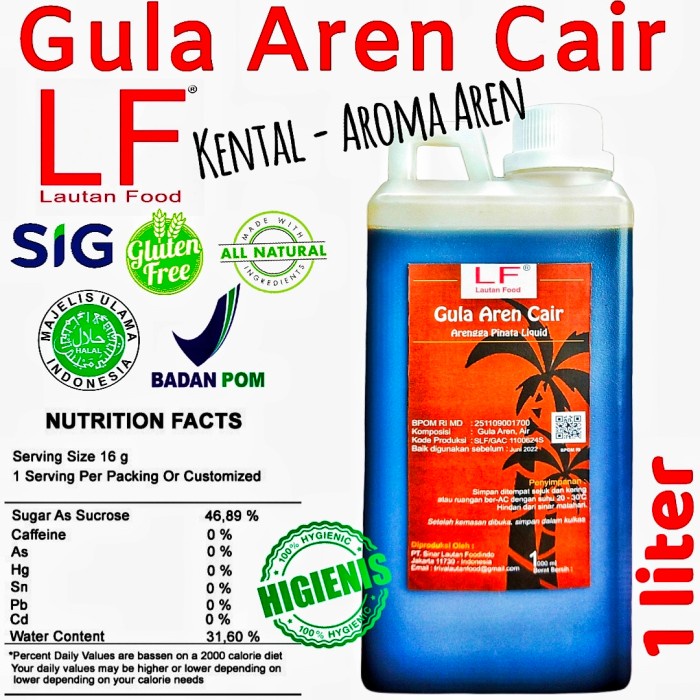 

SIRUP- GULA AREN CAIR MURNI 1 LITER -SIRUP.