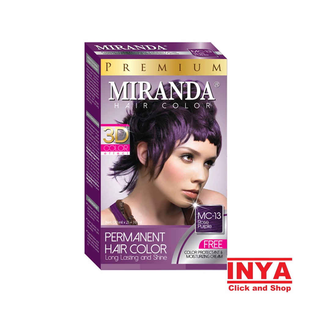 MIRANDA MC-13 ROSE PURPLE - Semir Rambut (30mlx2)+10ml - Pewarna Rambut