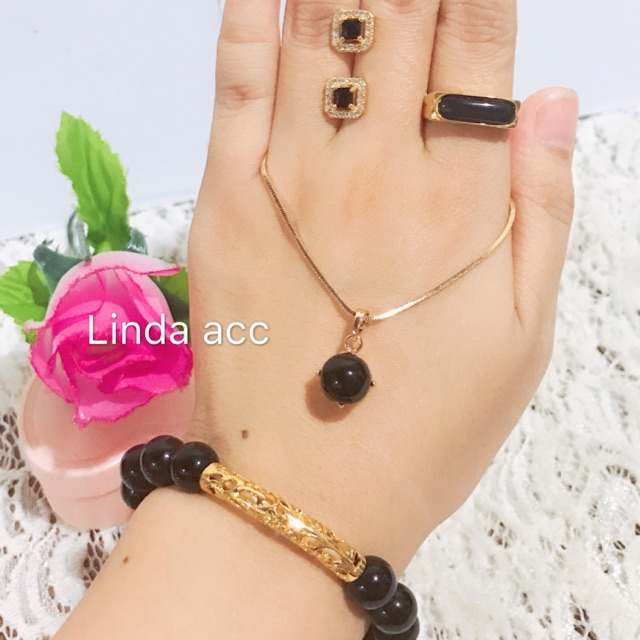 set permata giok xuping batu giok asli 88