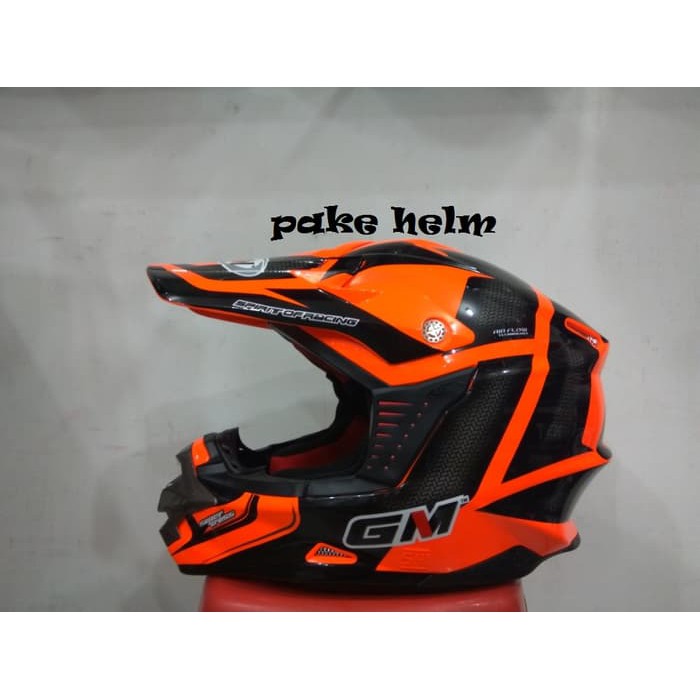 HELM GM CROS SUPER CROSS MOTIF TRACKER ORANGE FLUO