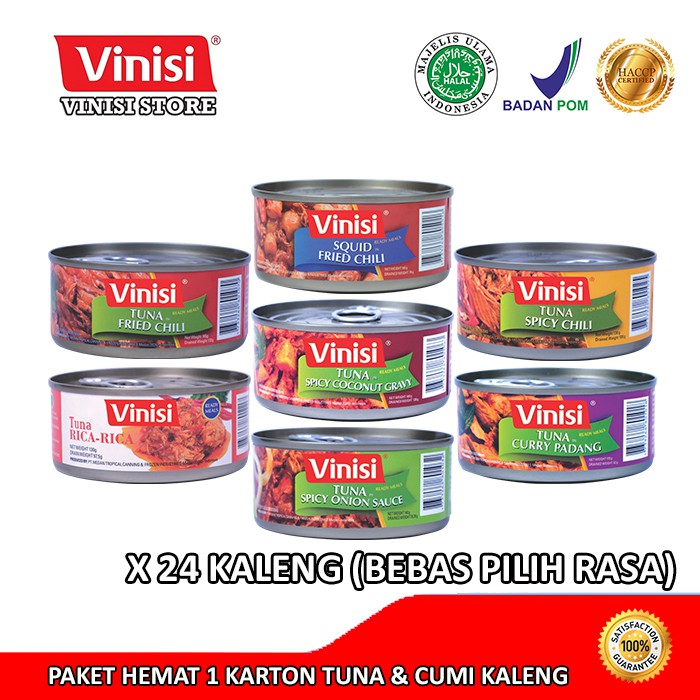 

Paket Hemat 1 Karton (24 Kaleng) Tuna & Cumi 7 Varian