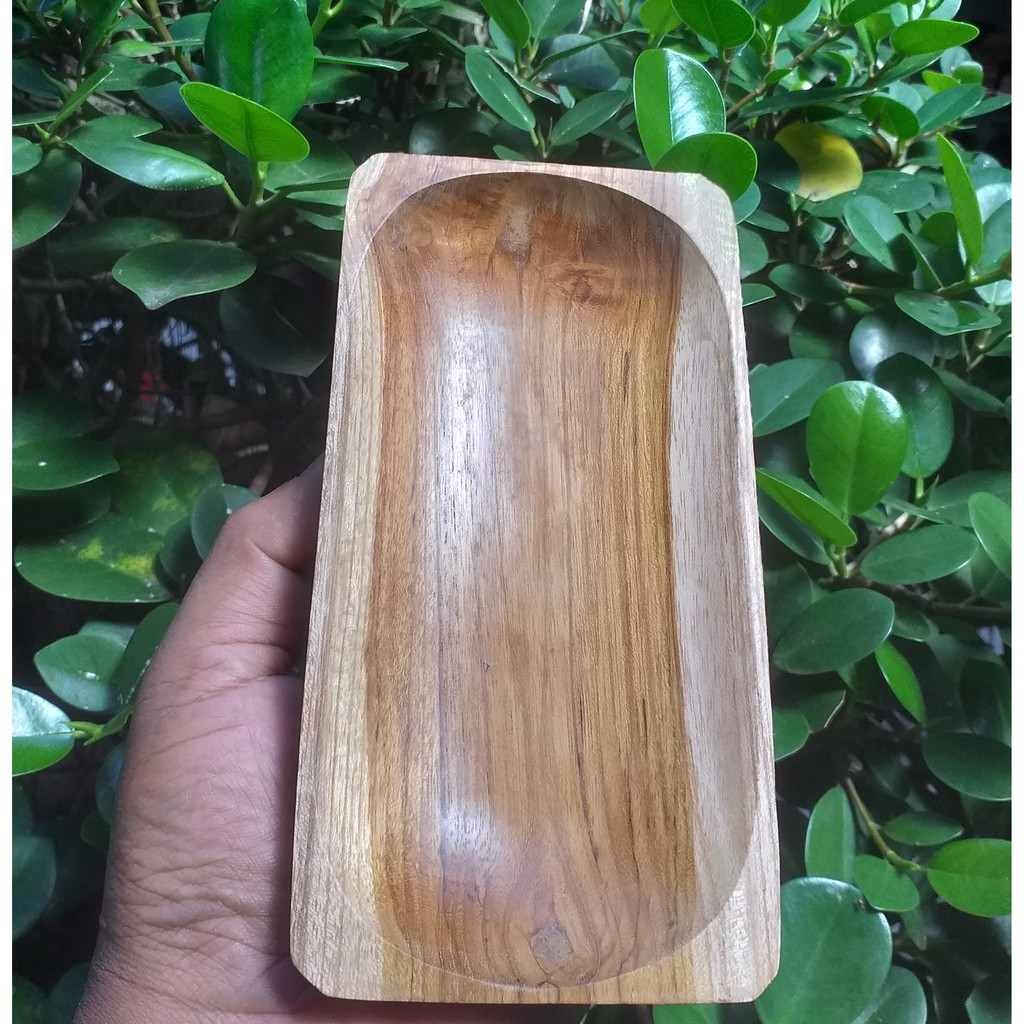 piring susi kotak 8x16cm.kayu jati