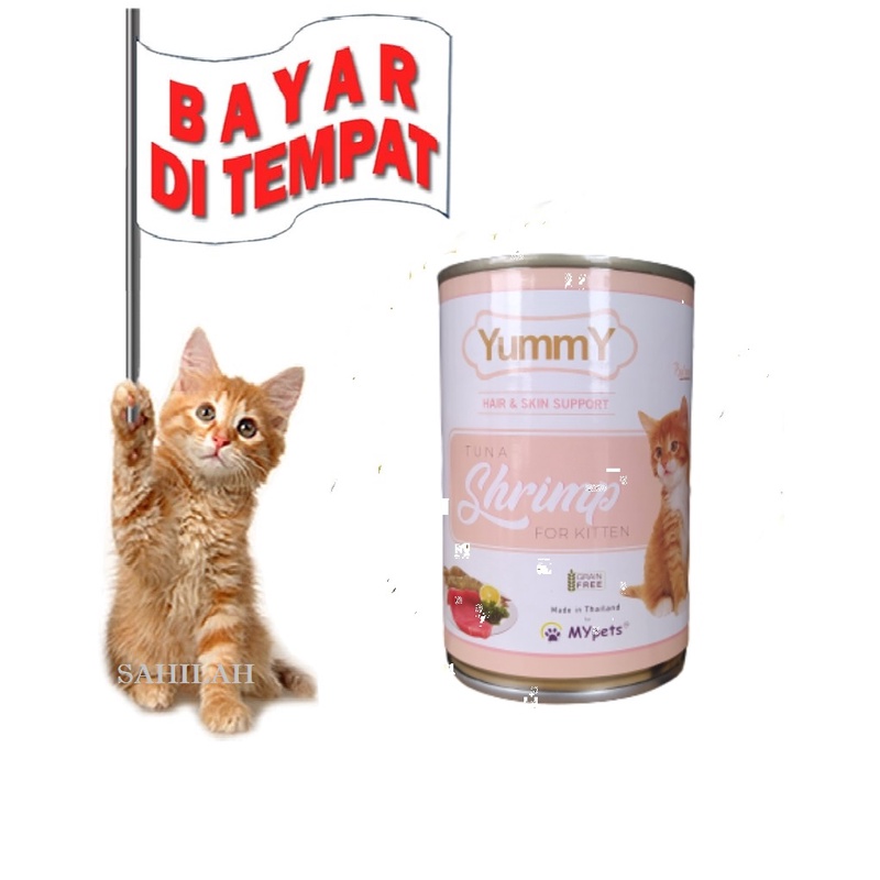 MAKANAN KUCING KITTEN BASAH KALENG TERMURAH YUMMY 400 GRAM