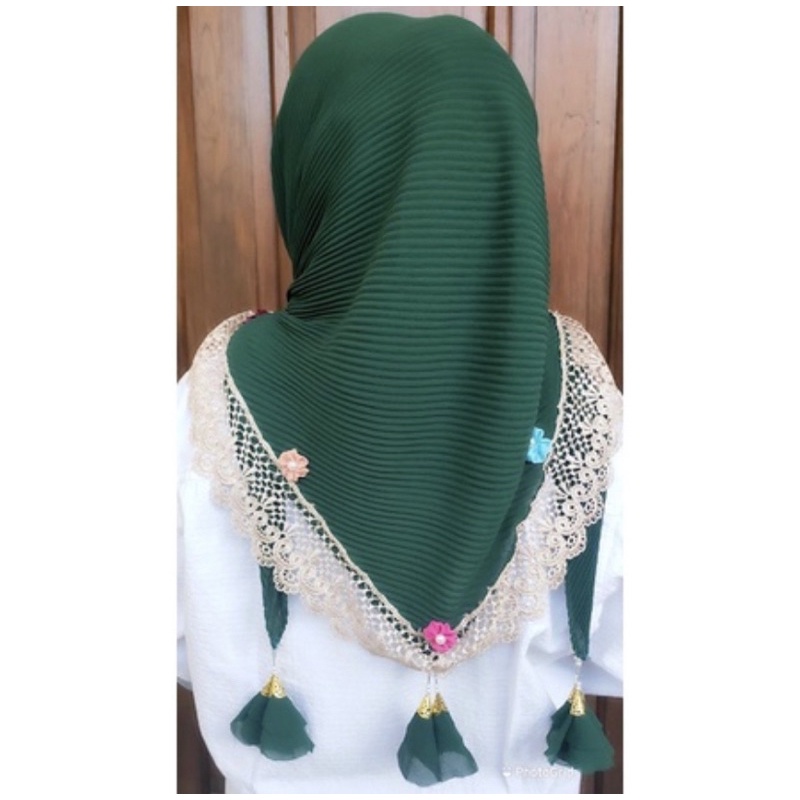 HIJAB SEGIEMPAT PLISKET NAGITA ORY KERUDUNGNAJWA SIZE LEBAR/JILBAB SEGIEMPAT PLISKET NAGITA RENDA SIZE LEBAR-5
