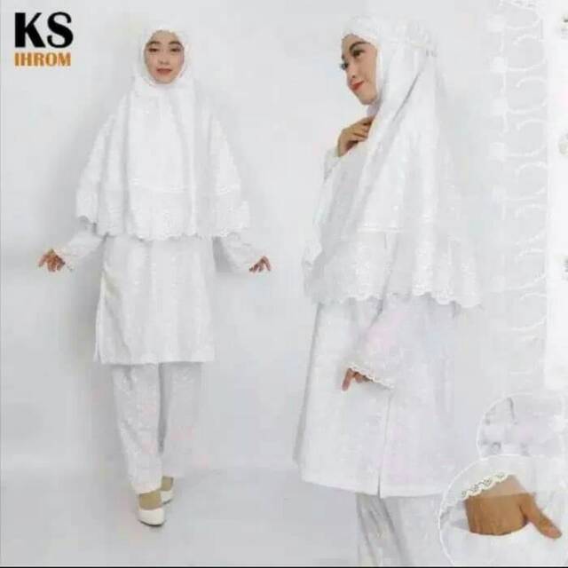 Baju ihrom wanita satu set (komplit) khusus jumbo ks 09