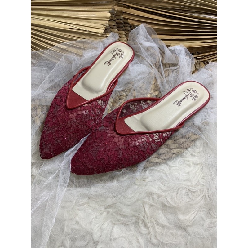 flatshoes kathy merah Maroon 1cm