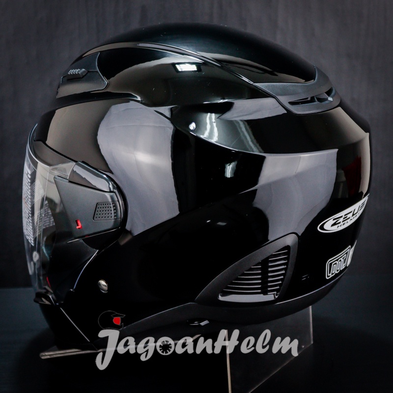 ZEUS HELM ZS611C SOLID | BLACK METALIC |  ZS 611C | ZS-611C | Double Visor-2