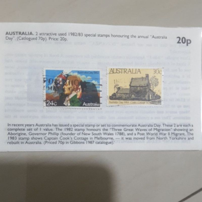 

Perangko philatelic special approval Australia set 2 prangko