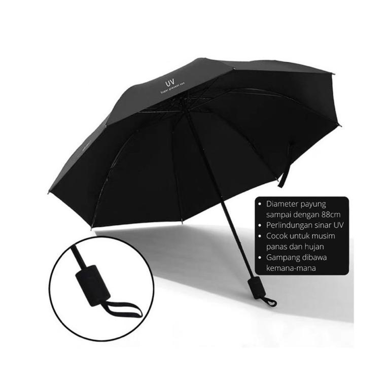 Payung Lipat Anti Sinar UV Premium Folding Travel Umbrella Bagus Bahan Tebal Warna Warni Estetik - PREMIUM Quality RAK1 MAKASSAR 02