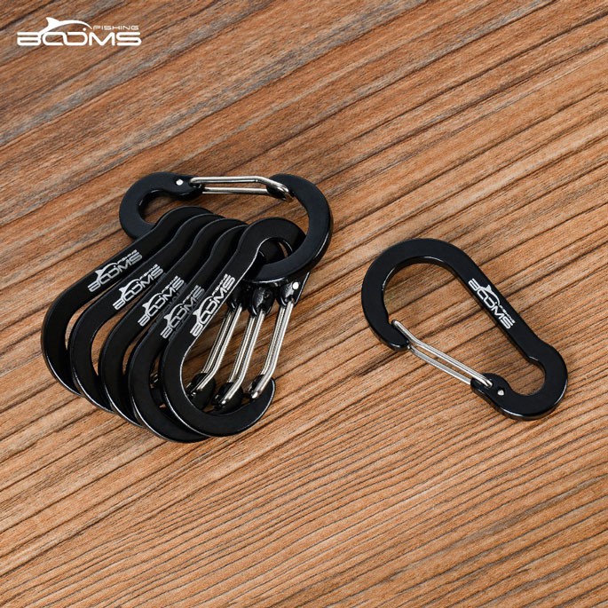 PROMO ACOMPS Gantungan Karabiner Aluminium Alloy Snap Clip Lock 6 PCS  - Black