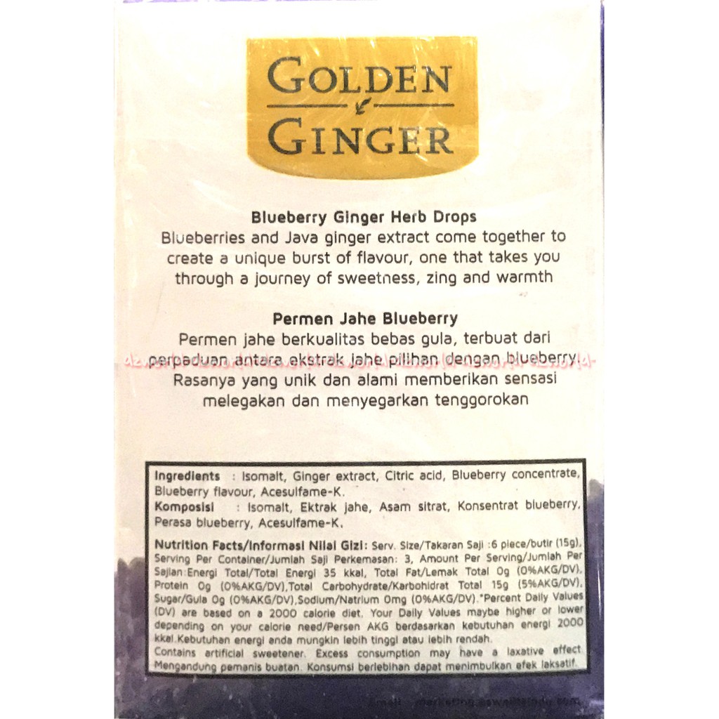 Golden Ginger Candy 45gr Raspberry Orange Anisemint Gingerine Blueberry Gingerine Permen Jahe Ras Berry Jahe Blue Beri