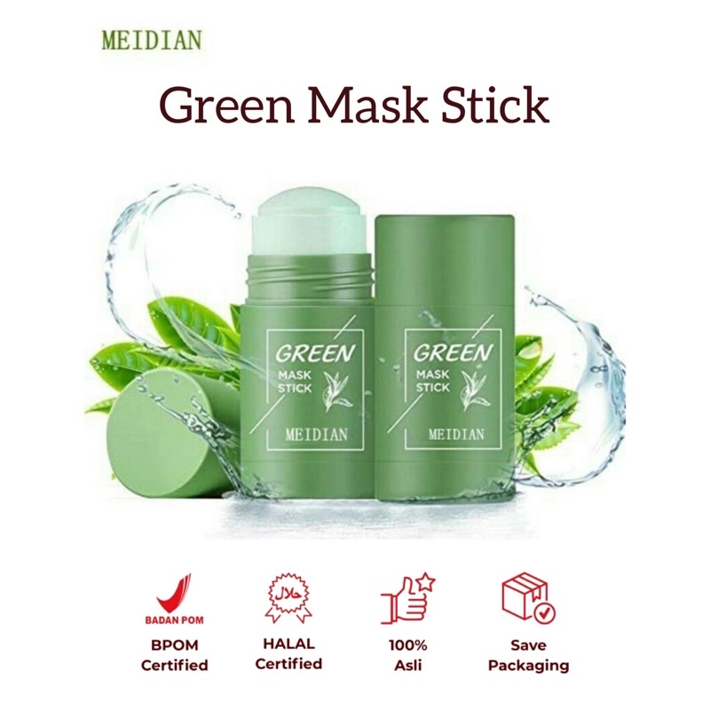 Green Mask Stick Original 100% / Matcha Glow Stick / Meidian Green Mask Stick / Matcha Green Mask Stick / Green Mask Stick Meidian / Masker Green Tea / Green Mask Stik / Matcha Glow Stik / Green Mask 40gr