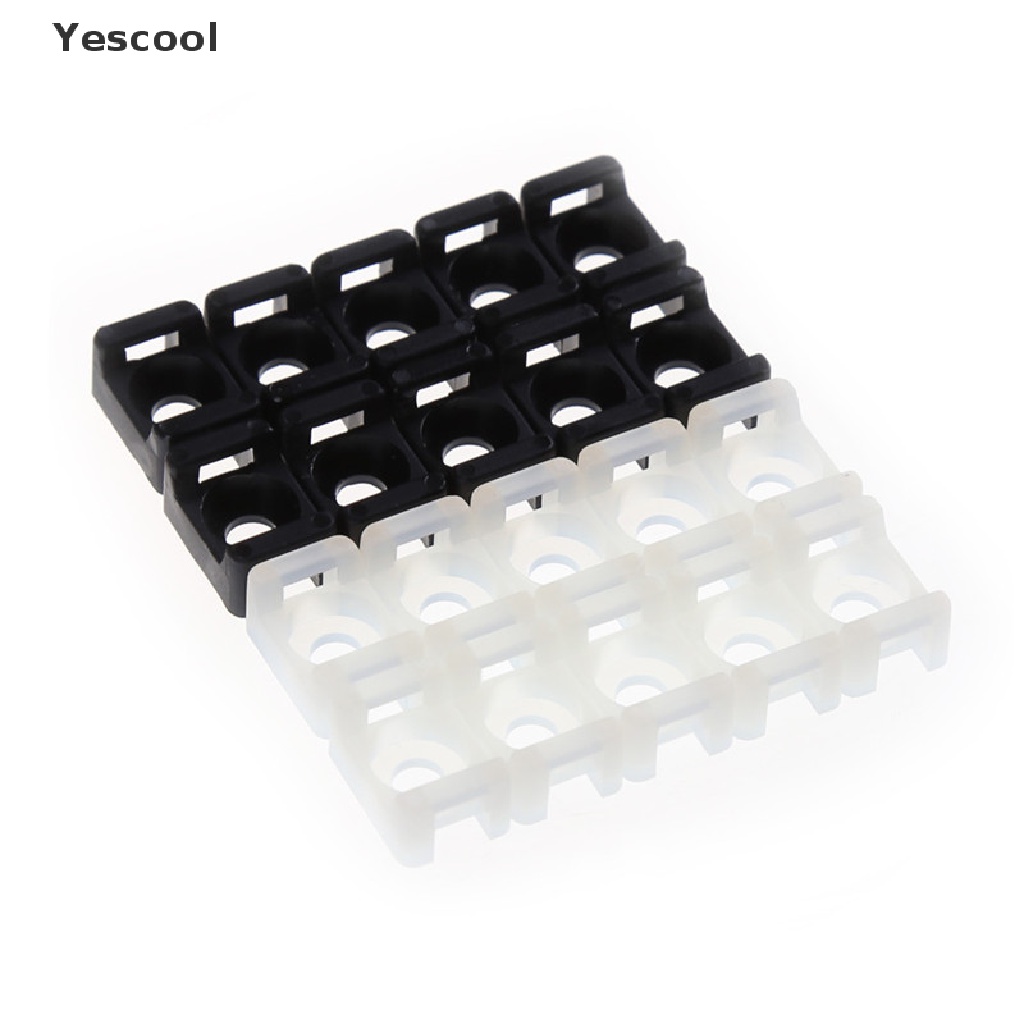 Yescool 100Pcs / set Holder Kabel Tipe Sadel Lebar 4.6mm