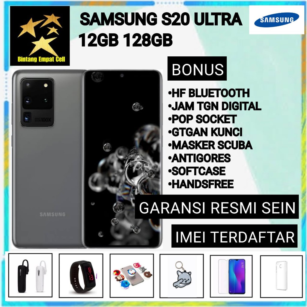 READY STOCK!! SAMSUNG S20 ULTRA 5G 12/128 / S20+ 8/128 / S20 8/128 GARANSI RESMI SEIN