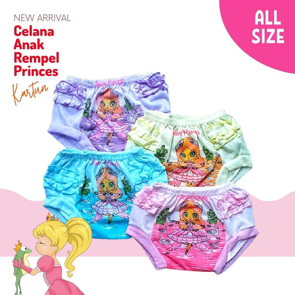 Celana Smoke Pop Rempel Princess 2-3 Tahun / Celana Pop Anak Murah / Short Pants Kids Pendek