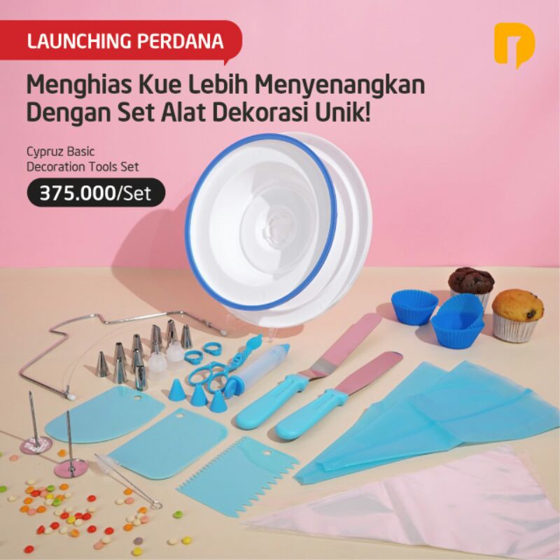 Set Baking Biru Cypruz Basic Decoration Tools Set