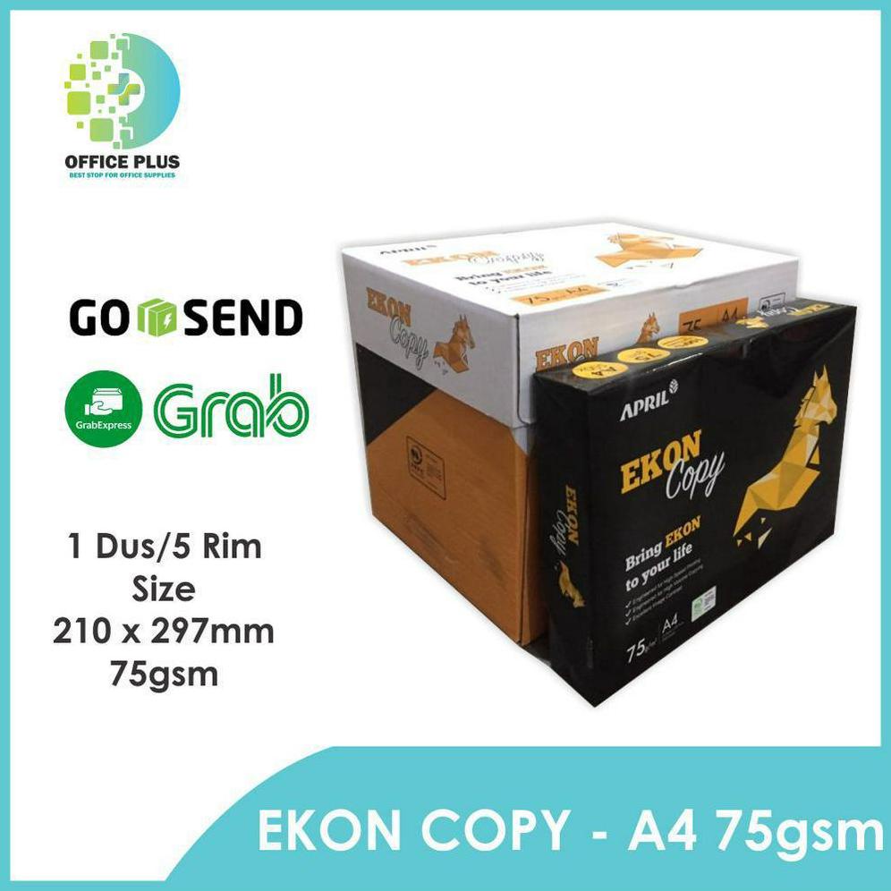 

[(BAYAR DITEMPAT) OJEK TERMURAH COPY PAPER EKON HVS A4 75 GSM GROSIR 1 BOX 1 DUS