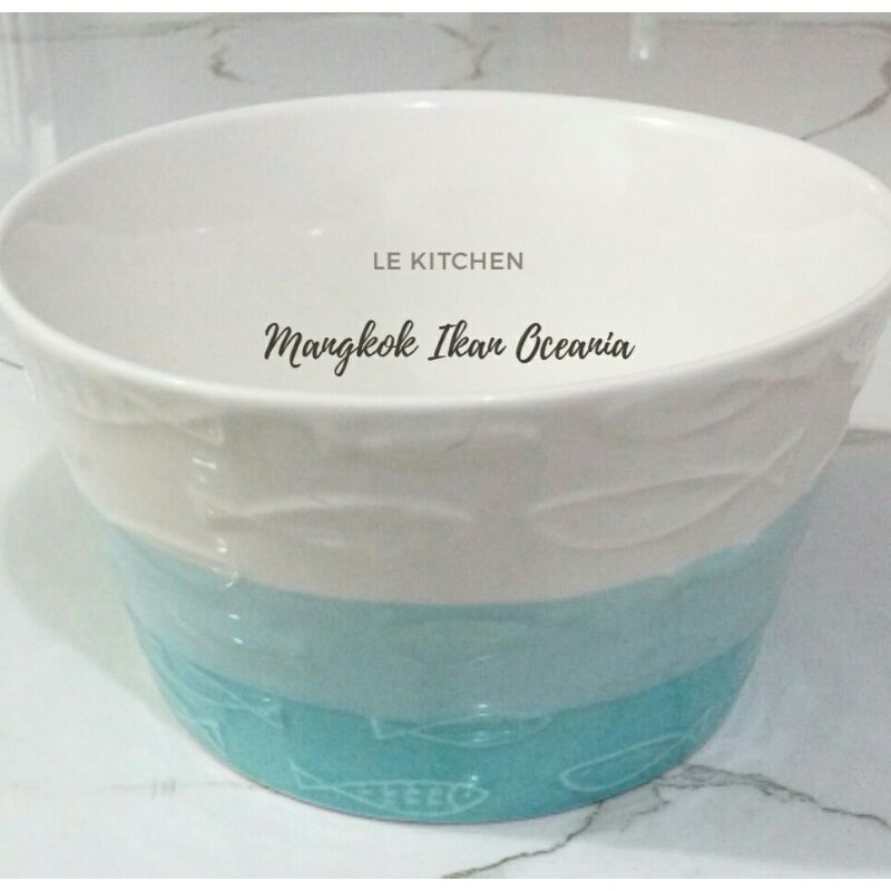 Mangkok Keramik Motif Ikan Oceania 13 cm