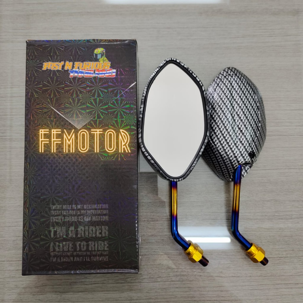 spion karbon beat vario 125 110 honda tangkai panjang twotone-TWOTONE H PENDEK