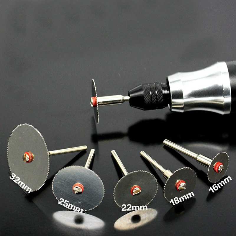 Kepala Gergaji Mata Bor Mini 5 PCS with 1 Mandrel for Dremel Rotary Kerajinan Tangan