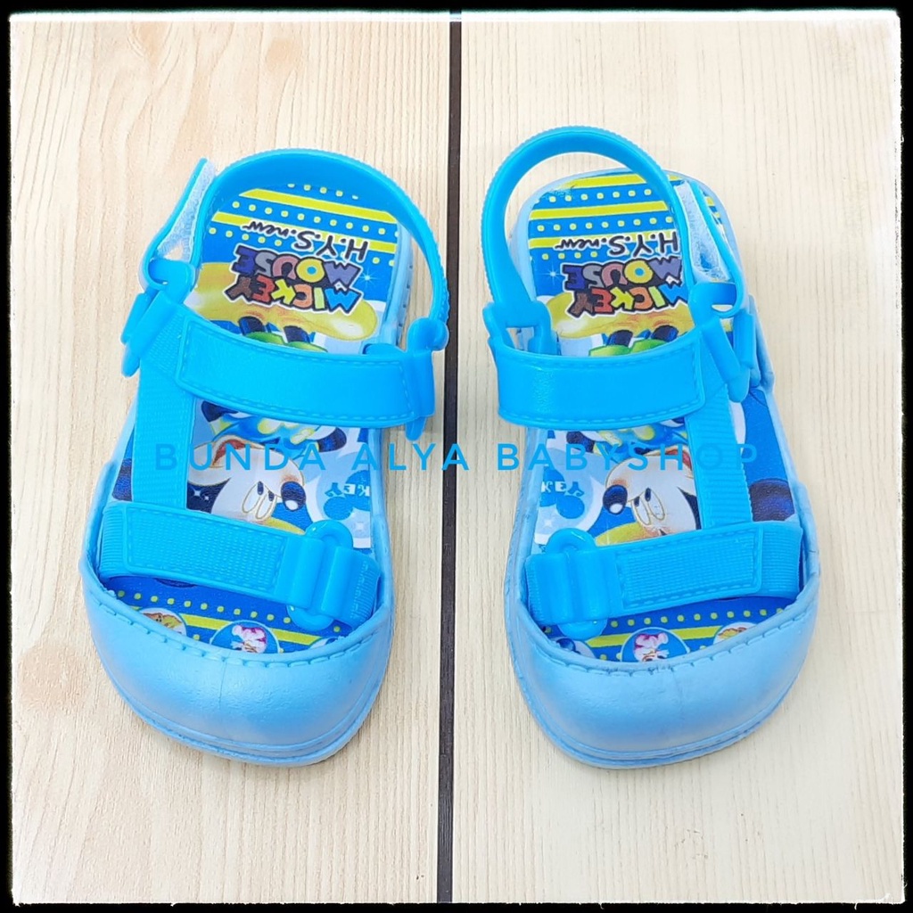 Sendal Anak Laki Laki Umur 9 Bulan 1 2 3 4 Tahun BIRU Anti Licin Motif Kartun Alas Karet Sepatu Sandal Anak Cowok Elastis Lucu Nyaman DIpakai