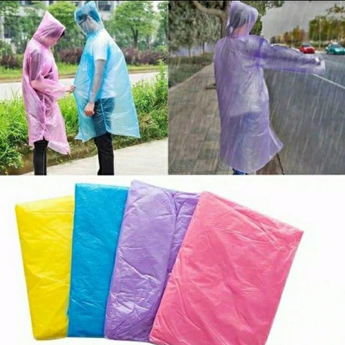 JAS HUJAN PLASTIK DEWASA SEKALI PAKAI MANTEL HUJAN RAINING COAT TRANSPARAN GOOD QUALITY