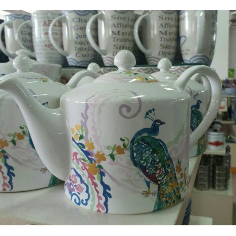 Teapot Teko Keramik Peacock