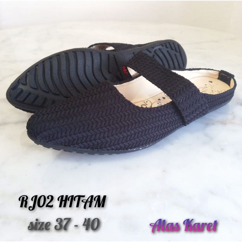 SEPATU FLAT SLOP RAJUT TRENDING | ALAS KARET TERLARIS