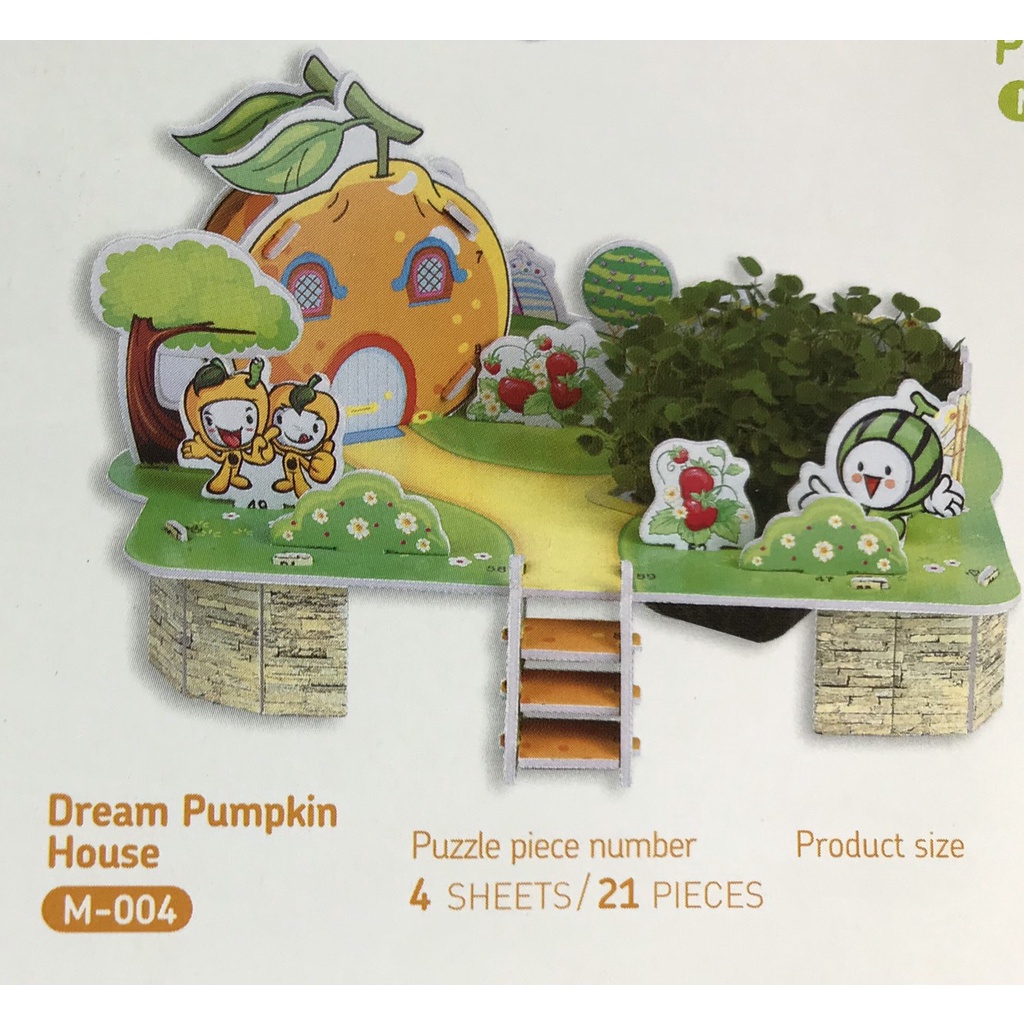 Pazel Kreative Anak - Puzzle DIY Tanaman | Dream Pumpkin House | 3d Puzzle Miniatur M-004 - Pazel Edukasi Anak - Puzzle Bercocok Tanam DIY