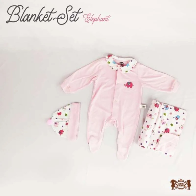 Petite Mimi Blanket set 4in1 Sleepsuit Newborn Pakaian Piyama Baju Bayi Baru Lahir
