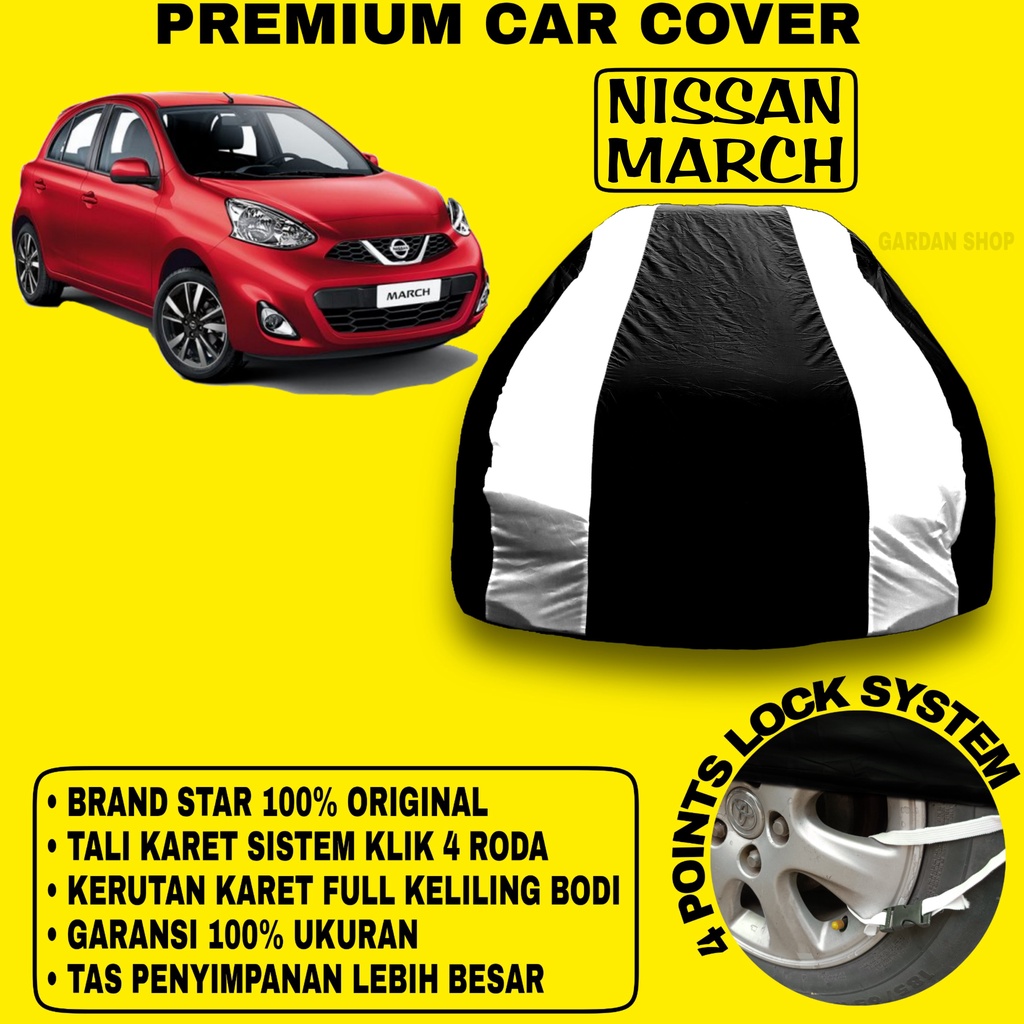 Body Cover NISSAN MARCH Sarung Strip SILVER Penutup Pelindung Selimut Bodi Mobil Nissan march PREMIUM