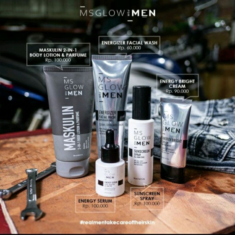 ms glow for men paket basic / paket lengkap ms glow men