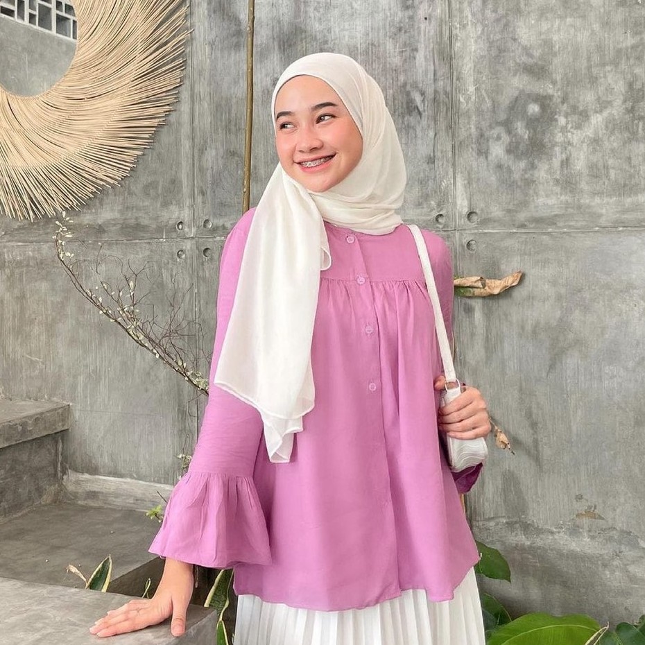 Augie - Jelita Blouse Polos Rayon-Lilac