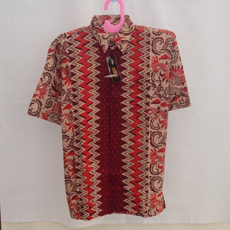 Hem Kemeja Batik  Pekalongan  Lengan Pendek Primis Cap Pria 
