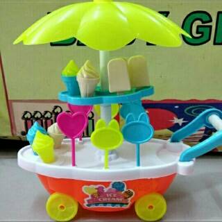 Mainan anak gerobak  es  krim  dorongan sweet ice cream besar  