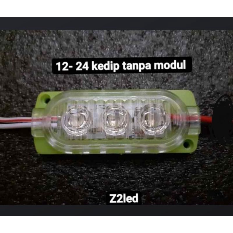 led kedip otomatis tanpa modul ultrasonic 3 mata 12- 24 volt