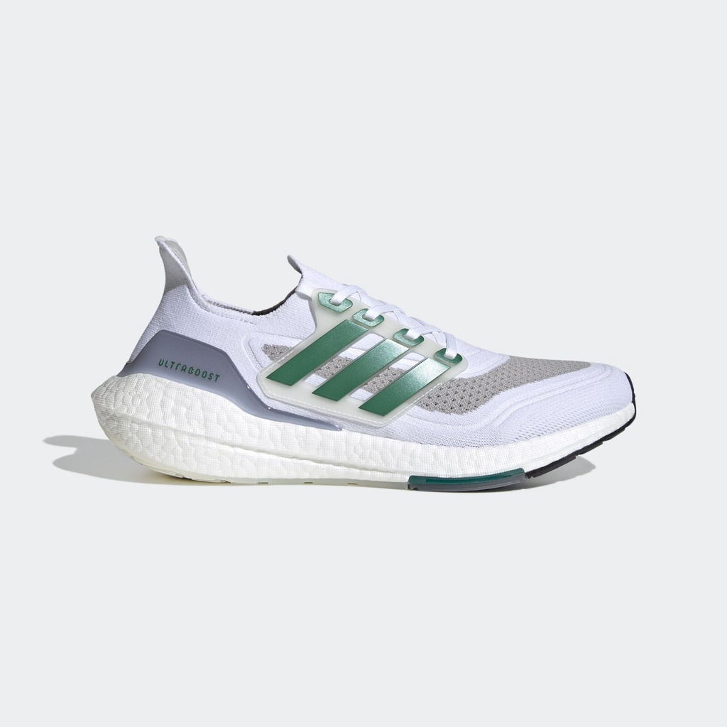 Sepatu Running Pria Adidas Ultraboost 21 White Core Green 100% Original BNIB - FZ2326