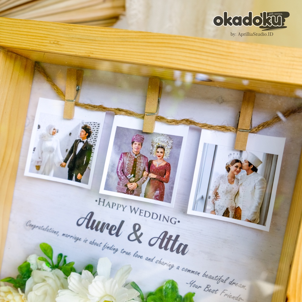 KADO PERNIKAHAN FILEA, FRAME BINGKAI CUSTOM FOTO UKURAN 20x20 CM