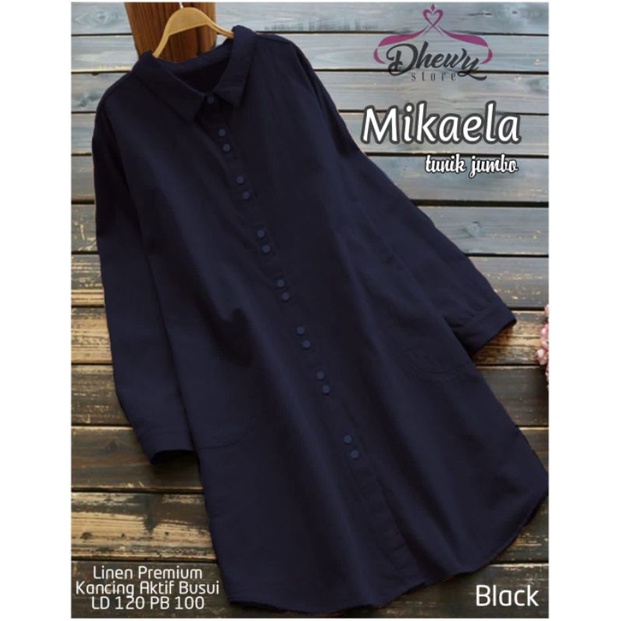 22.11 Mikaela tunik/tunik linen polos by Dhewy