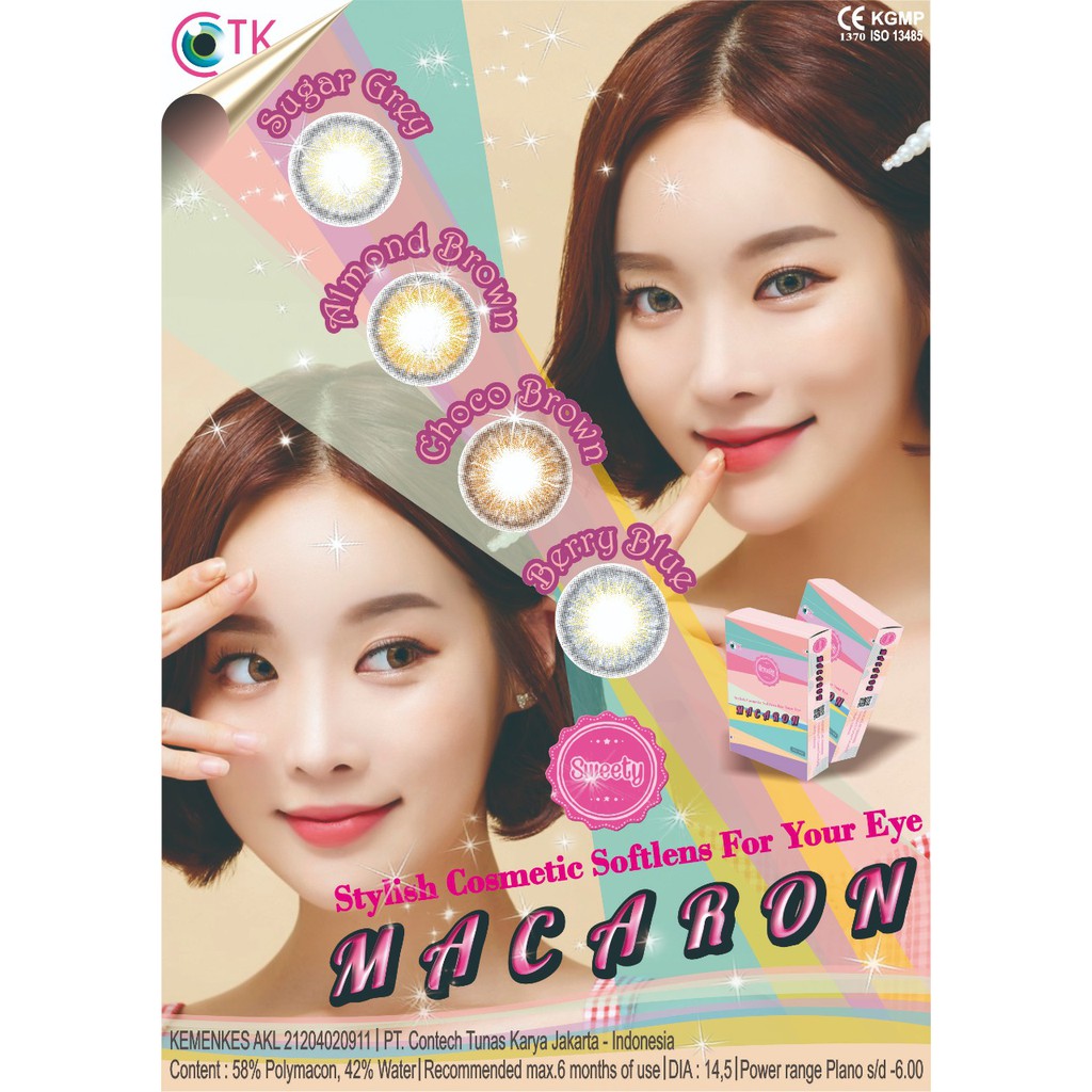 SOFTLENS MINUS SWEETY MACARON 14.5MM SUGAR GRAY -6.00 GRATIS TEMPAT SOFLEN