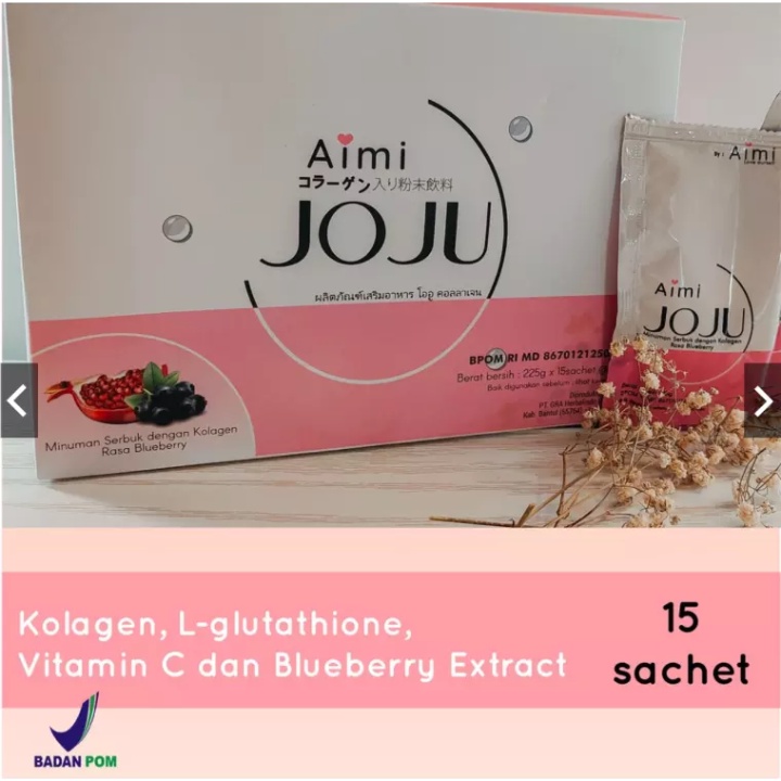 JOJU COLLAGEN DRINK & BOTOL BY AIMI [BPOM] 15 sachet Original