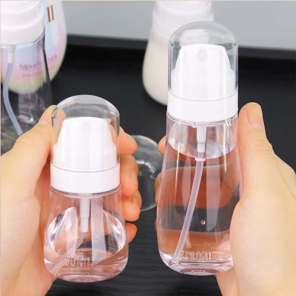 Agustinina Plastik Atomizer Portable Reusable Kabut Halus Transparan Watering bottle Hairdressing Botol Kosong Isi Ulang