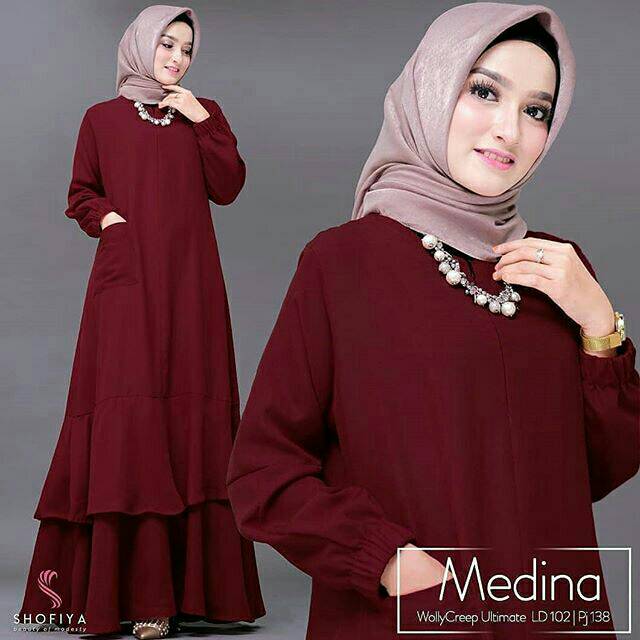 Medina Dress, DRESS MUSLIM, baju wanita, dress, gamis, Baju gamis, fashion wanita