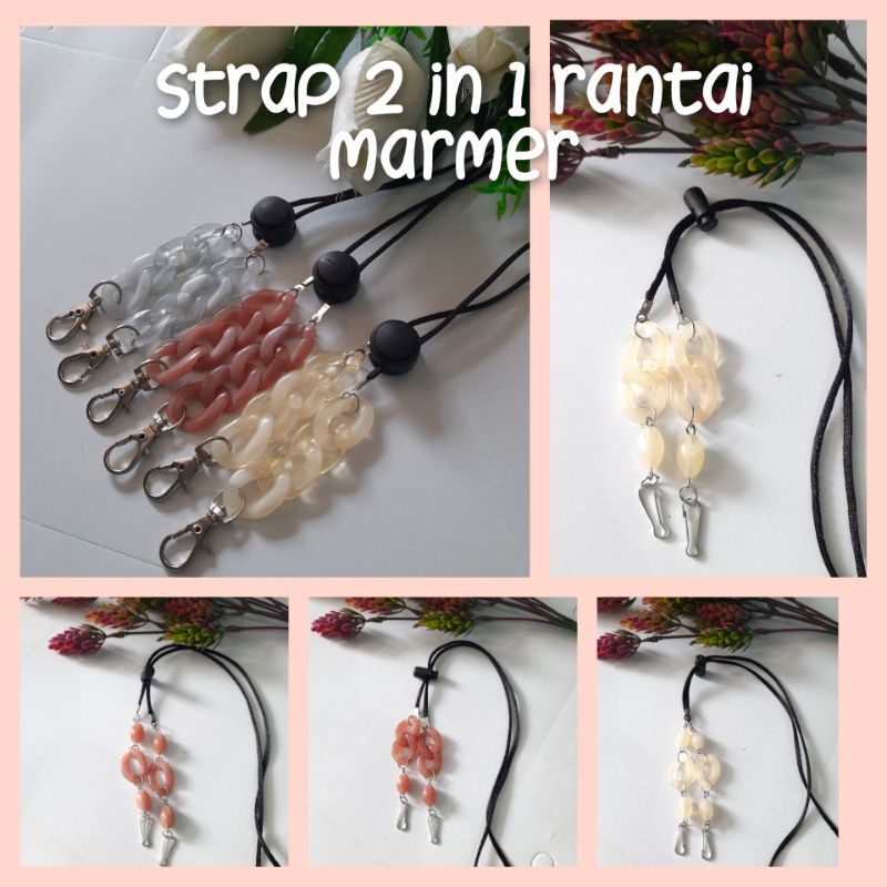 Strap 2 in 1 Rantai Marmer transparan